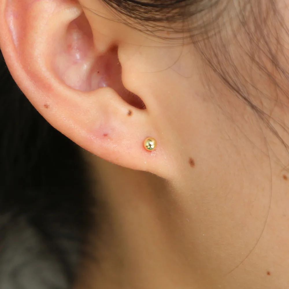 Новые маленькие серьги гвоздики из стерлингового серебра 925 пробы золотого цвета