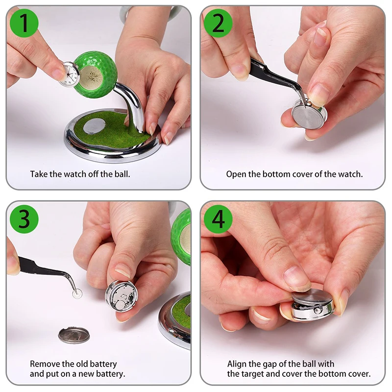 

Desktop Mini Golf Pen Holder with Clock Simulation Golf Stationery Table Ornament Golf Souvenir Gift for Office Home DRS