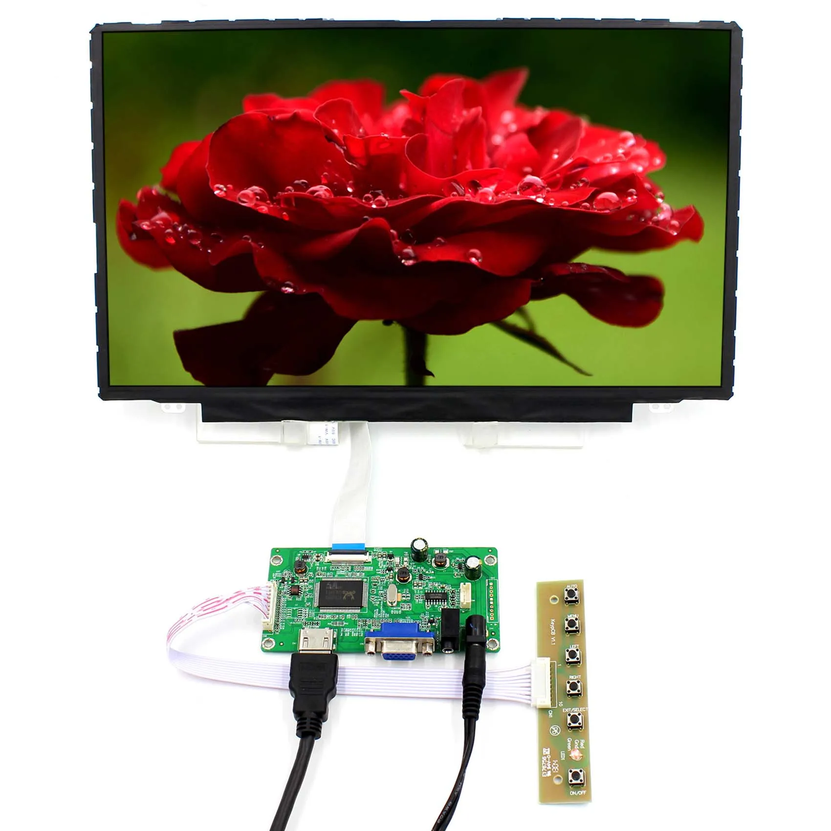 

14inch 1920x1080 NV140FHM-N44 TFT Monitor LCD Screen for Laptop Display with HD MI+VGA Input 30Pins EDP LCD Controller Board