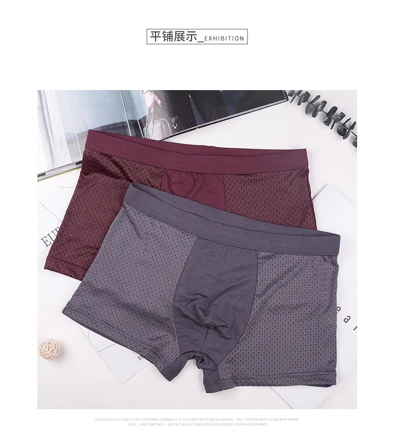 

4Pcs/Lot Plus Size Boxers Men Bamboo Fiber Shorts Underpants Man Cool Comfortable Breathable Boxer Shorts Sexy Underwear