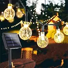 Новый хрустальный шар 2030 светодиосветодиодный S 5 м6,5 м светодиодный ная гирлянда на солнечной батарее, сказочные огни, искусственный сад, Рождественский Декор для улицы