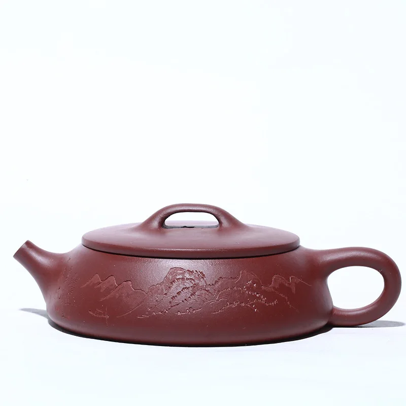 

Yixing Dark-red Enameled Pottery Teapot Raw Ore Purple Ink For Imprinting Of Seals Big Mouth Ladle Pot Kung Fu Tea Have Gift