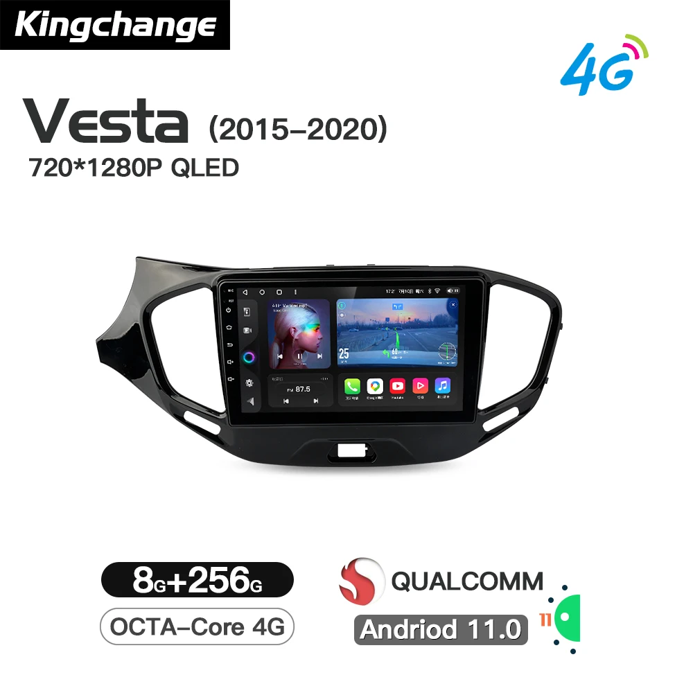 Автомобильный видеоплеер Kingchange Восьмиядерный процессор Android 11 навигация для LADA