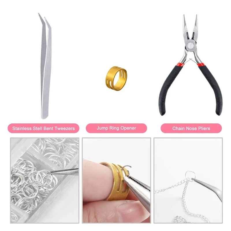 

2022 New Chains with 40Pieces Lobster Clasps and 960Pieces Open Jump Rings for DIY Making