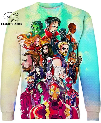sweatshirt PLstar Космос marvel Мстители Железный человек 3d толстовки/рубашка/Толстовка Зимний пуловер с длинными рукавами Мода Harajuku уличная одежда - Цвет: sweatshirt