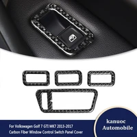 4pcsset carbon fiber car window control switch panel decor cover styling decals for volkswagen vw golf 7 gti mk7 2013 2017