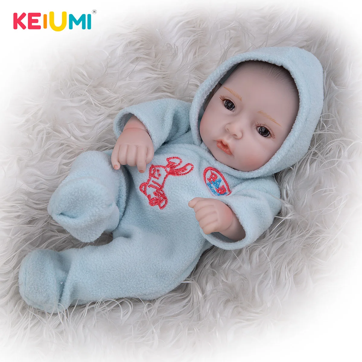 Кукла реборн KEIUMI 11 дюймов 27 см полностью силиконовая Реалистичная для