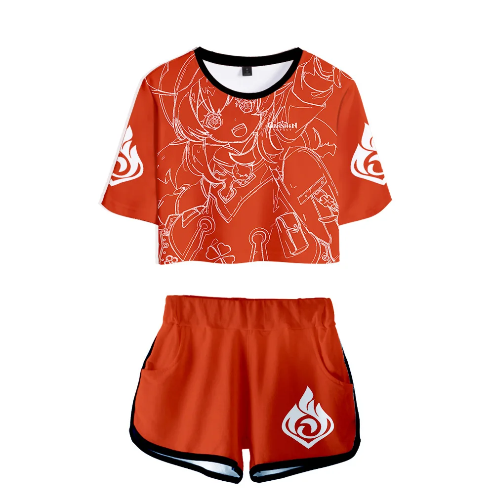 

Футболка и шорты для девушек, с коротким рукавом и 3D-принтом