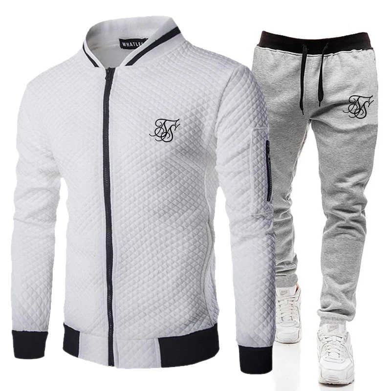 

2021 SikSilk Новинка Мужская Женская Пара Модная Толстовка + спортивные брюки костюм карамельных цветов пуловер Весна Осень необходимая Толстов...