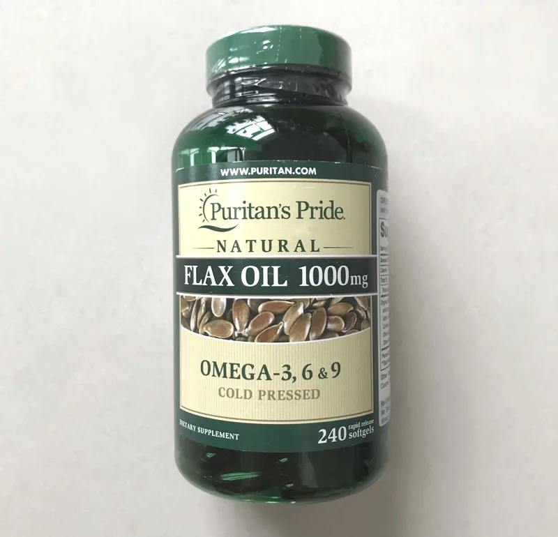 Free Shipping Flax Oil 1000 mg Omega-3,6& 9 cold pressed 240 pcs