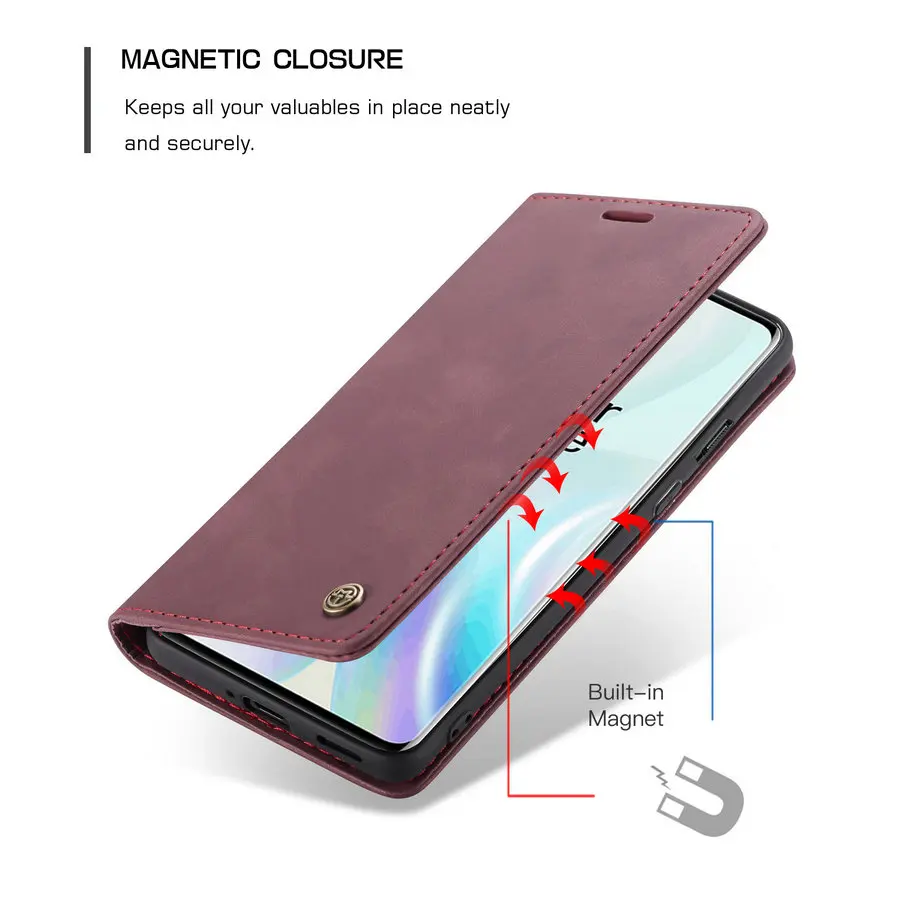 Чехол книжка с магнитной застежкой для Oneplus 7 Pro кожаный чехол бумажник OnePlus
