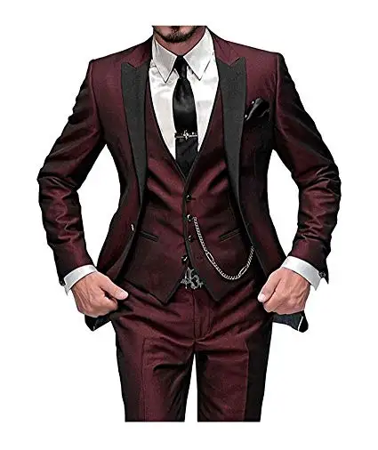 Laamei 2020 nuevo 3 piezas de chaqueta negocios + Pantalones conjuntos traje hombre otoño moda sólido Delgado boda conj | Мужская