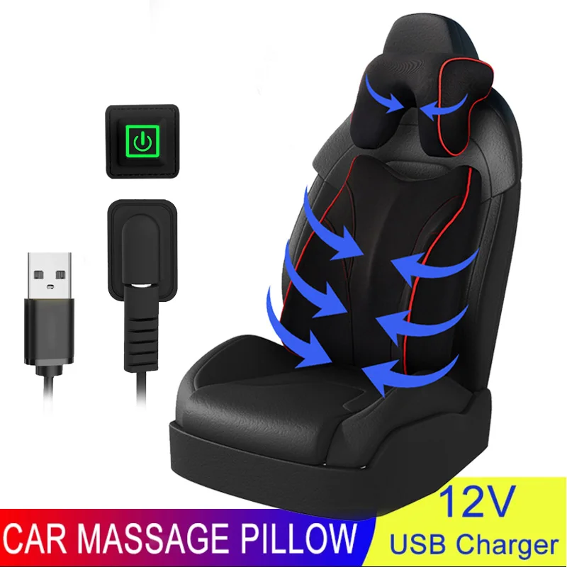 

2021 Car Massage Neck Support Pillow Seat Neck Back Waist Body Electric Multifunctional Massage Pillow Home Office Cushion