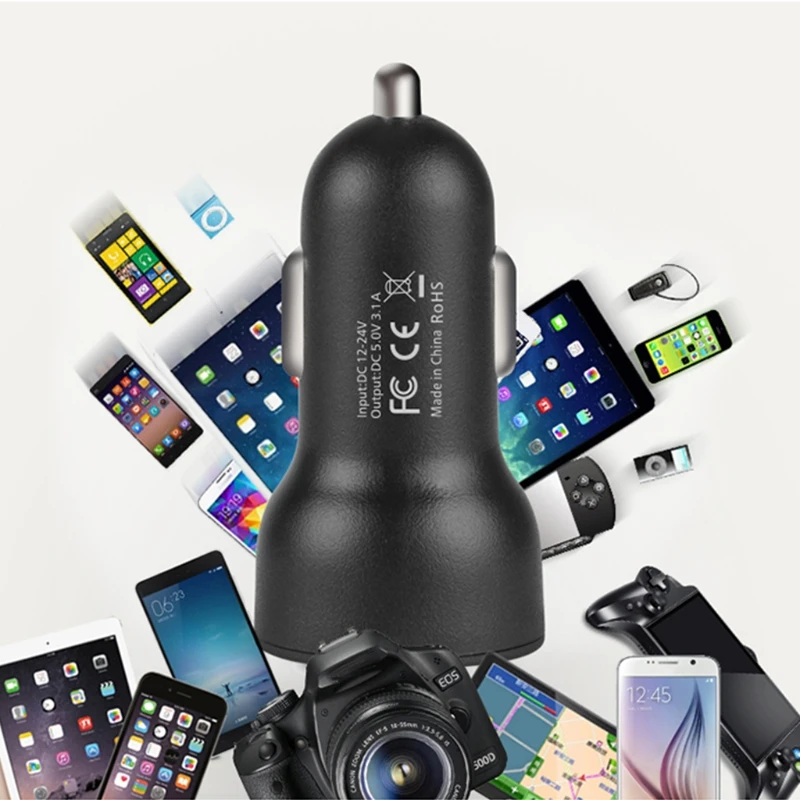 DC 12V 24V двойной зарядное устройство USB цифровой светодиодный дисплей напряжения тока 2.1A адаптер