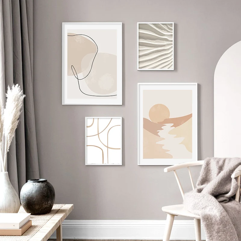 Современная Геометрическая абстрактная форма Художественная Картина на холсте