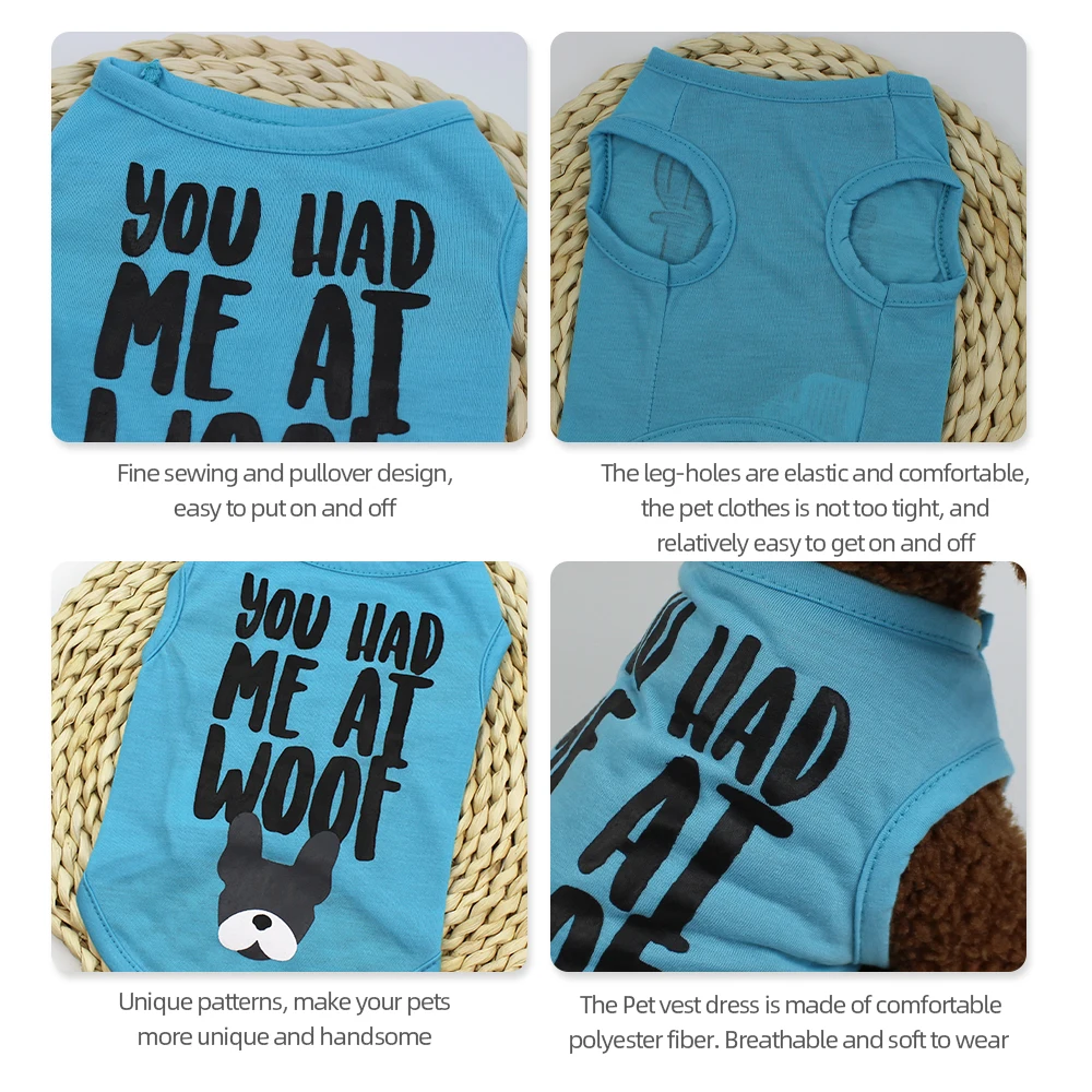 Футболки для собак летняя одежда жилет с принтом в 8 стилях Вечерние маленьких