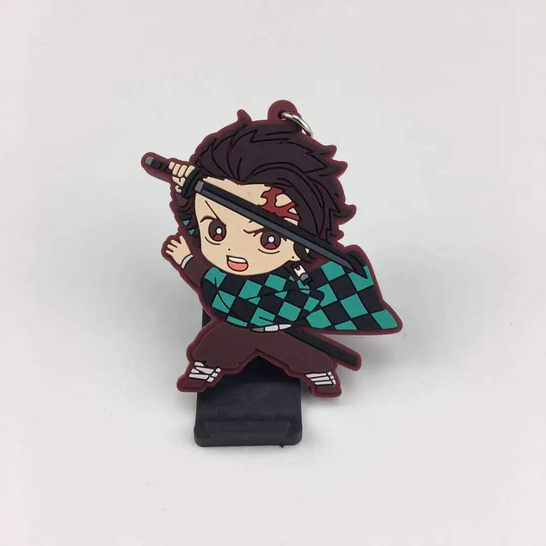 4 Аниме демон убийца Kimetsu no Yaiba резиновый брелок для ключей гоночные ремни Косплей - Цвет: 4