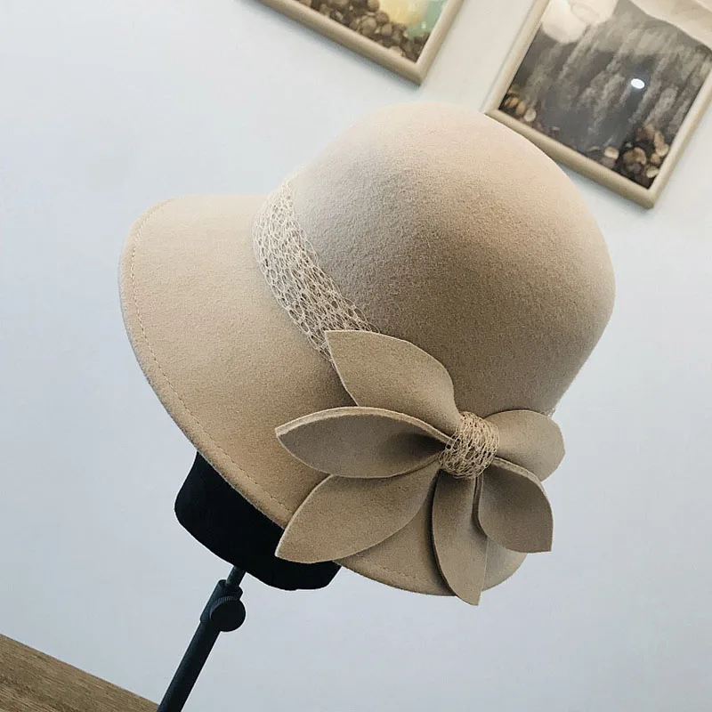 Fibonacci зимняя фетровая шляпка шерстяная головные уборы для женщин в винтажном