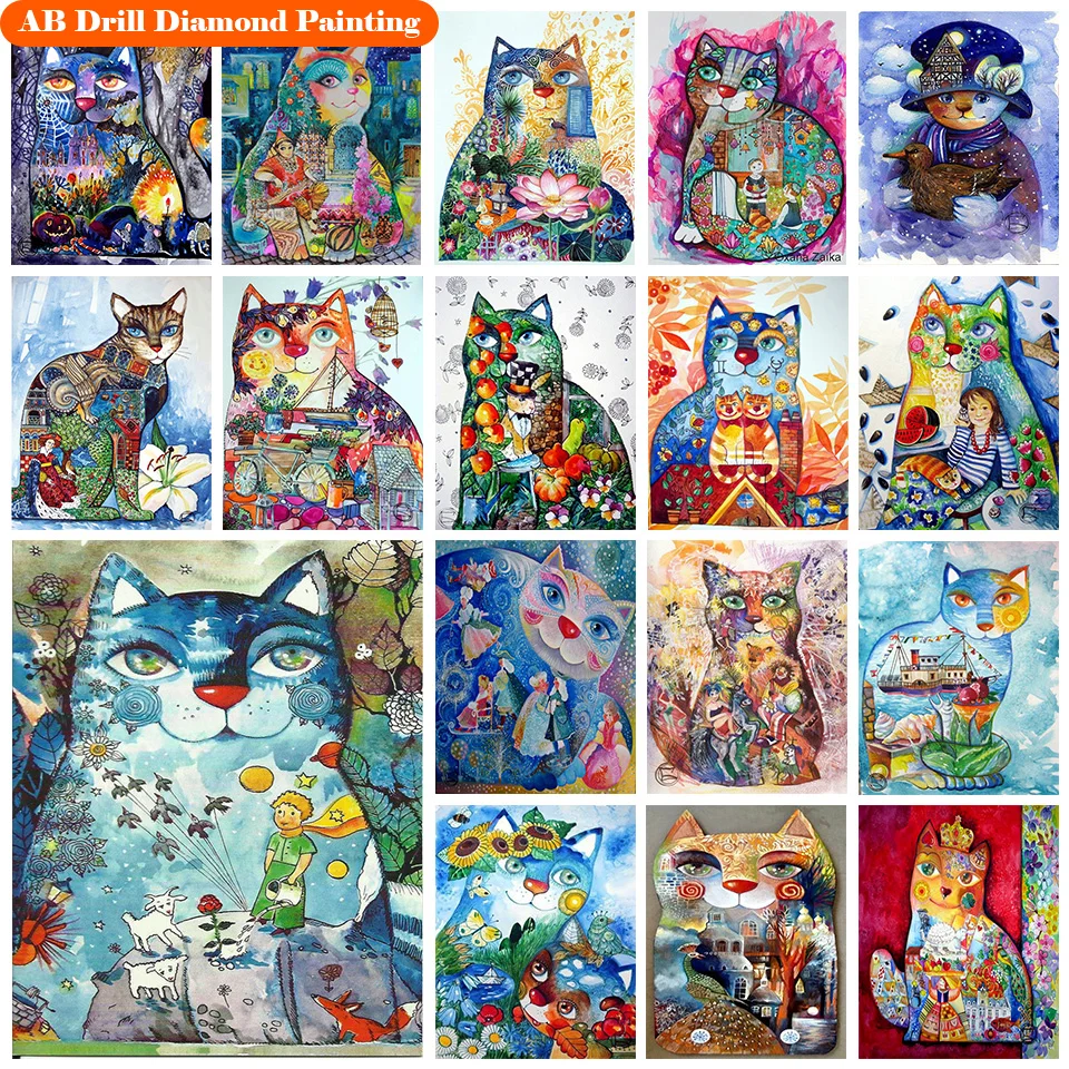 Новый набор для алмазной живописи на молнии с изображением кота | Дом и сад