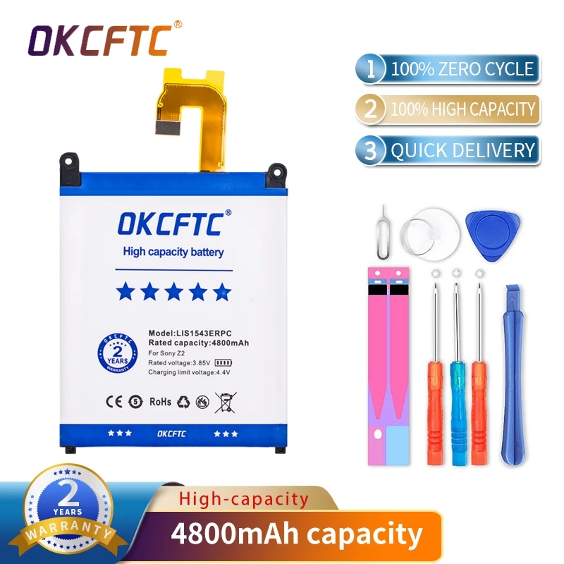 New 4800mAh LIS1543ERPC Replacement Battery For Sony Xperia Z2 L50T D6502 D6503 L50 L50W L50U Bateria
New 4800mAh LIS1543ERPC Replacement Battery For Sony Xperia Z2 L50T D6502 D6503 L50 L50W L50U Bateria
