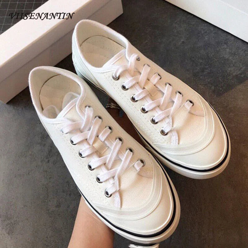 

Autumn and Winter New Style Sheepskin Stitching Sporty White Shoes Casual Fashion Comfortable Thick-soled Front Lace-up Sneakers