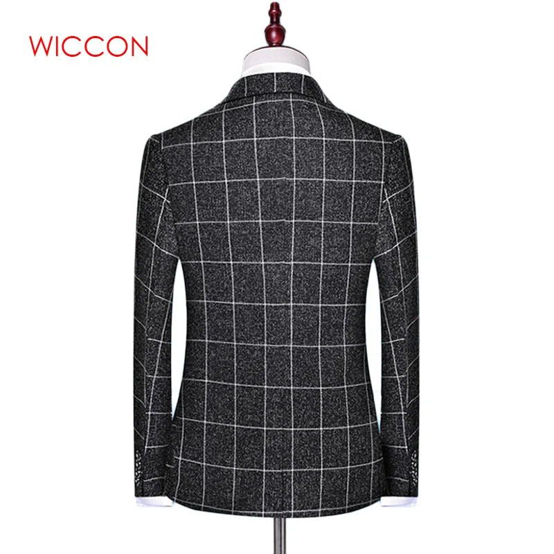 Мужской свадебный костюм для жениха клетчатый деловой из трех предметов куртка +