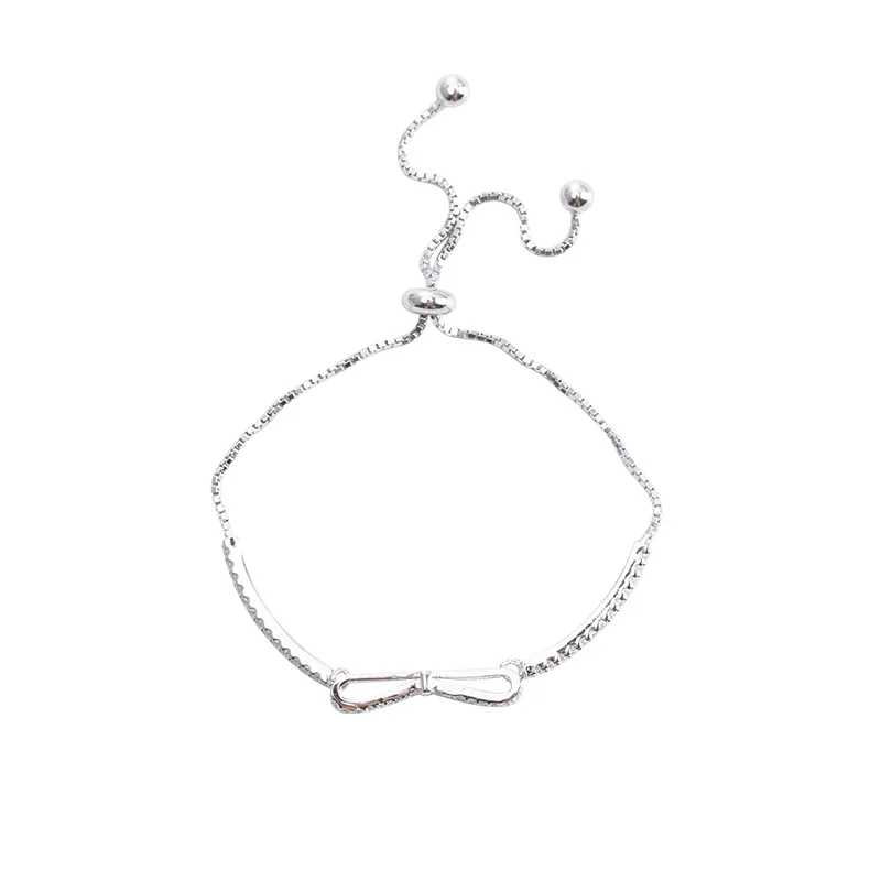 

Женский серебряный браслет с бантом