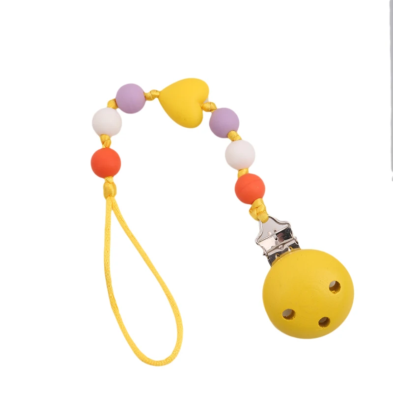 New Baby Pacifier Clip Chain Hand Made High Quality Cute Colourful Beads Dummy Soother Holder For Kids | Мать и ребенок
