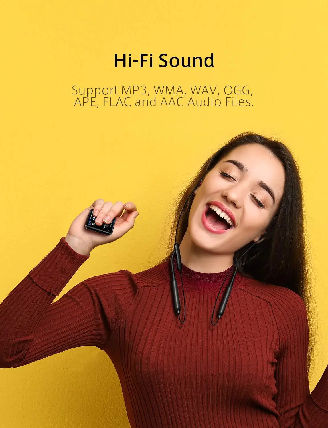 Bluetooth Клип MP3 плеер портативный музыкальный HiFi металлический аудио с fm радио