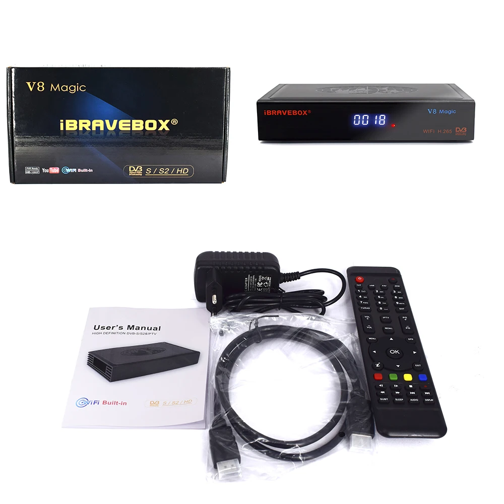 

iBRAVEBOX V8 Magic Satellite Receiver 1080P HD Digital H.265 DVB S/S2 Built-in WIFI Receptor TV Receiver