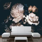 Пользовательские 3D фото обои Букет розовых пионов цветы темный фон росписи для гостиной спальни обои домашний декор