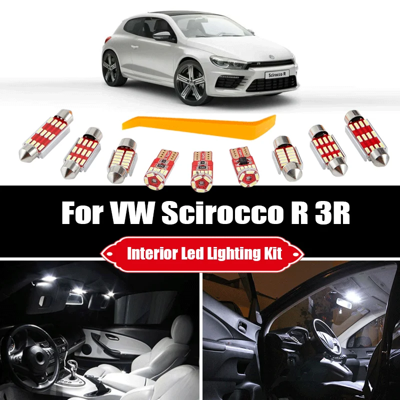

12 шт., светодиодные фонари для автомобилей Volkswagen VW Scirocco R 3R 2009-2017, Canbus