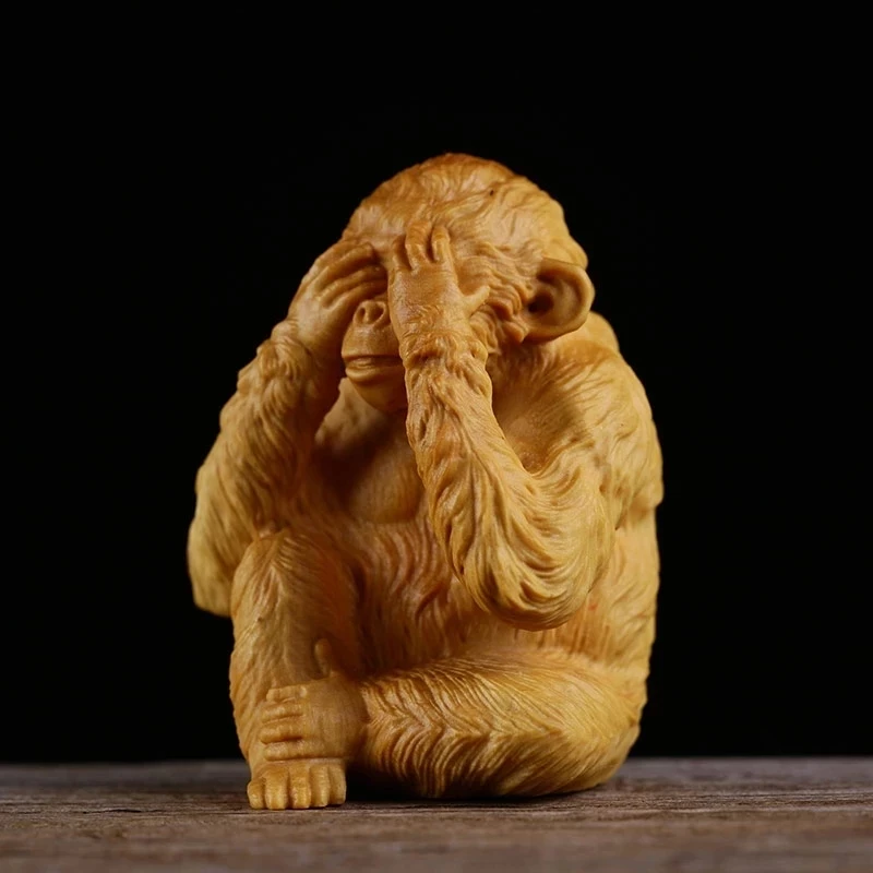 

Невидимая статуя животного, три обезьяны, необычная резьба по дереву, Ремесла, Декор