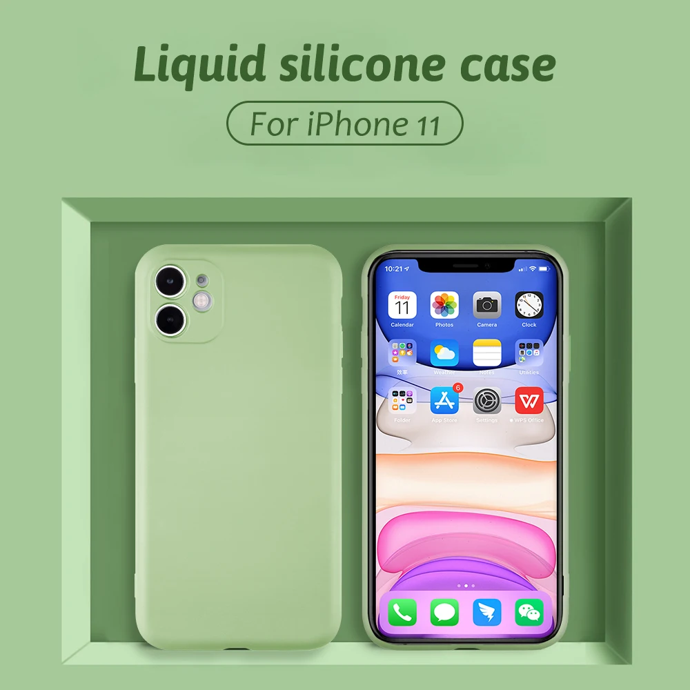 Однотонный жидкий силиконовый чехол для iPhone 11 Pro Max карамельный цвет полный