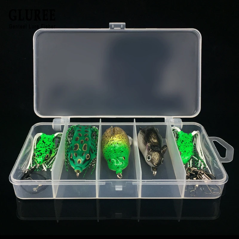 GLUREE 5 шт. лягушка рыболовные приманки комплект поплавок плавучий луч