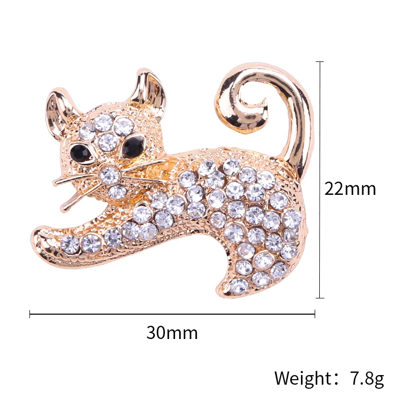 230 Gold Милая брошь в виде кошки, вечерние, металлический бант, Зеленый Кристалл, эмаль, булавка, черное животное, брошь для женщин, ювелирное изделие, аксессуары - Окраска металла: 230 Gold