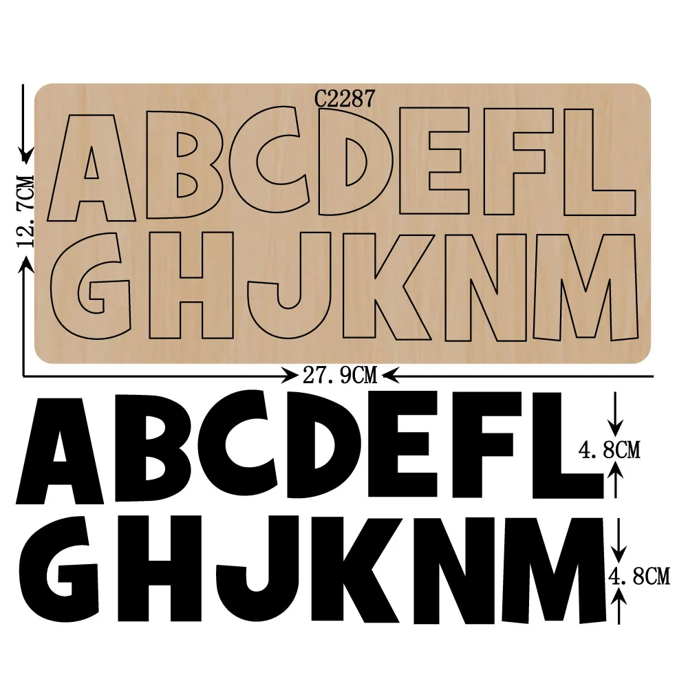 Новая футболка с надписями A Z деревянный под давлением Скрапбукинг C 2287