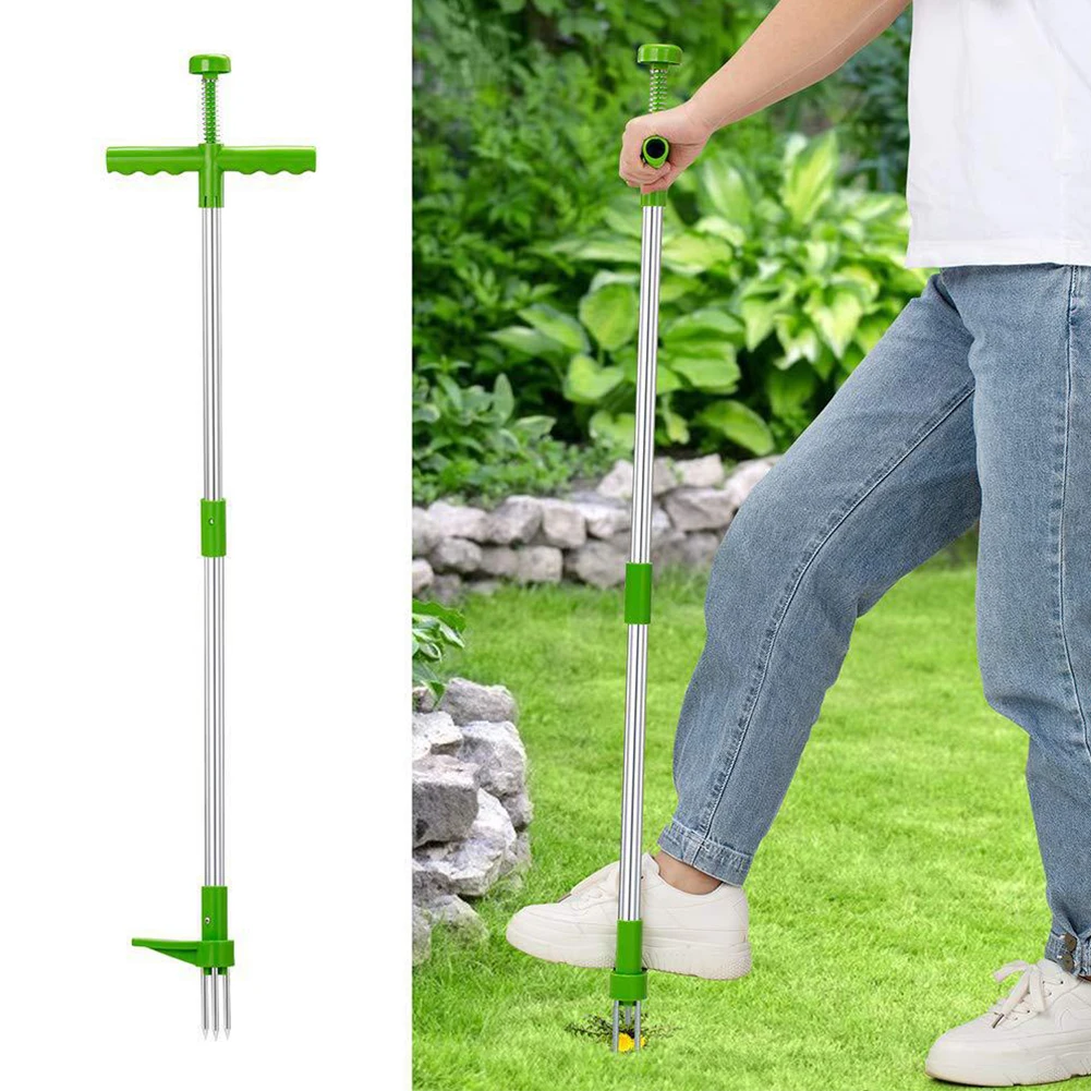 

Garden Lawn Patio High Strength Multifunction Aluminum Pole Hand Tools Root Removal Weed Puller 40inch Long Backyard Manual