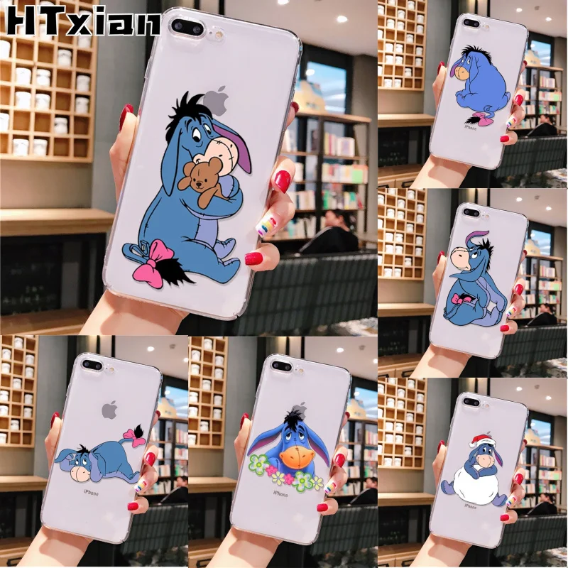 HTXian мультяшный персонаж eeyore DIY окрашенный красивый чехол для телефона iPhone 11 pro XS MAX
