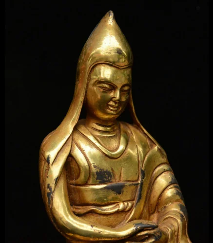 Старый тибетский буддизм Бронзовый свинка цонкапы лама Tsong хапа цонкапа статуя |