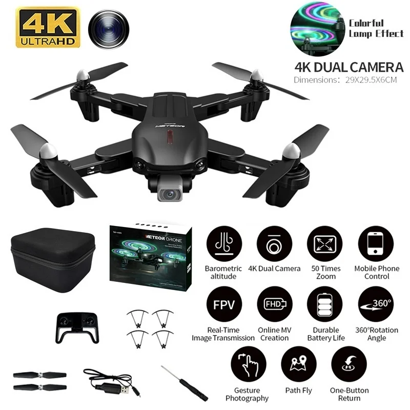 

2022 New 1809 Drone With 4K HD Dual Camera WIFI FPV Anti Jamming Six-Axis Foldable Quadcopter Light Flow RC Profesional Dron