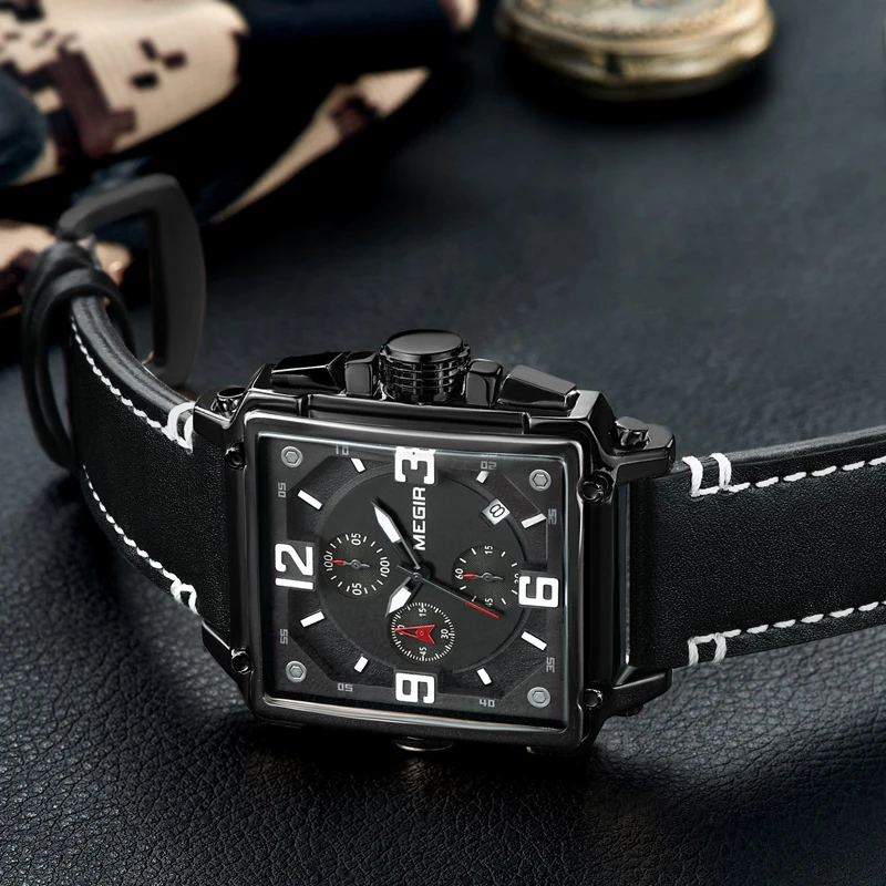 

MEGIR Mens Watches Top Brand Luxury Luminous Waterproof Chronograph Quartz Watch Clock Men Sport Army Military Wrist Watches
