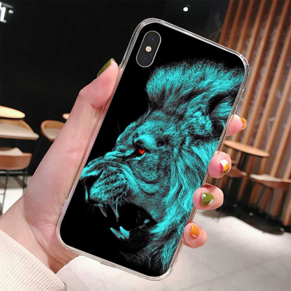 Reayou New Fashion Lion Design DIY Luxury Phone Case for iPhone 11 pro XS MAX 8 7 6 6S Plus X 5 5S SE XR cover | Мобильные телефоны