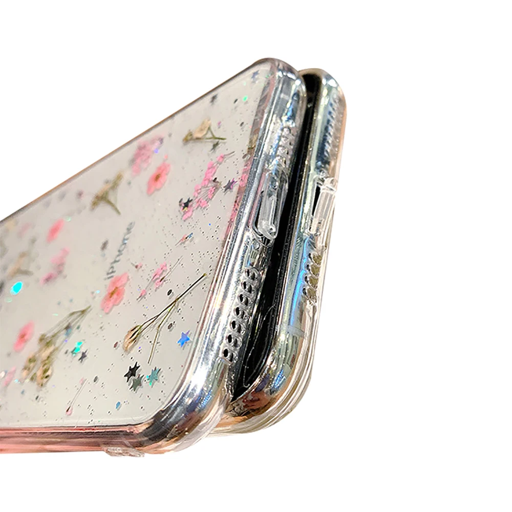 Чехол-накладка для iPhone 11 Pro XS Max 7 8 6 6S Plus X XR прозрачный с настоящими высушенными