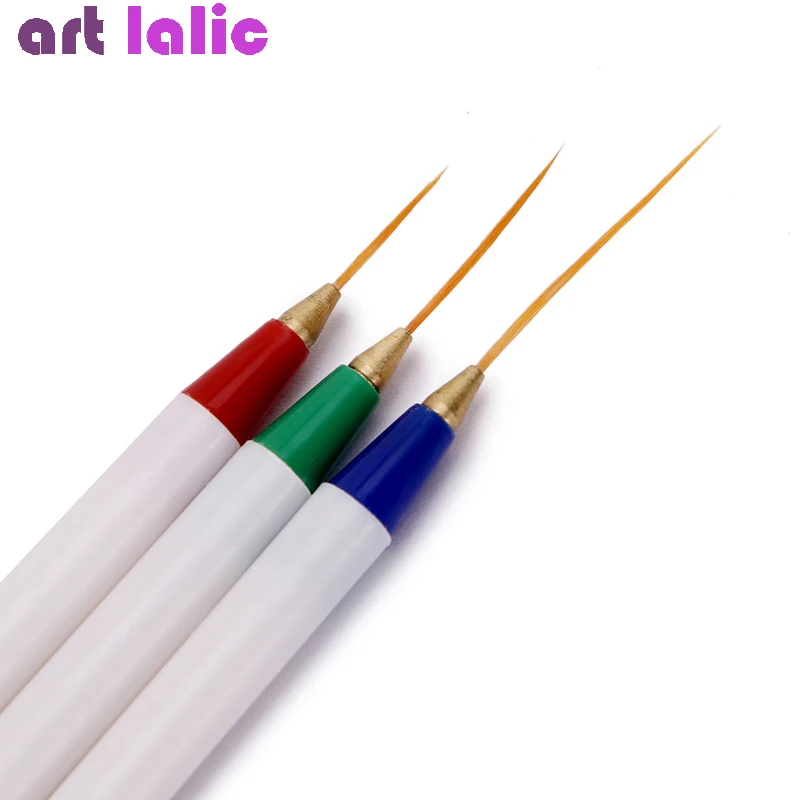 

3Pcs Nail Art Tips Tools Polish Pen Brush Drawing Stripe Liner DIY Nail Dotting DIY Decorations