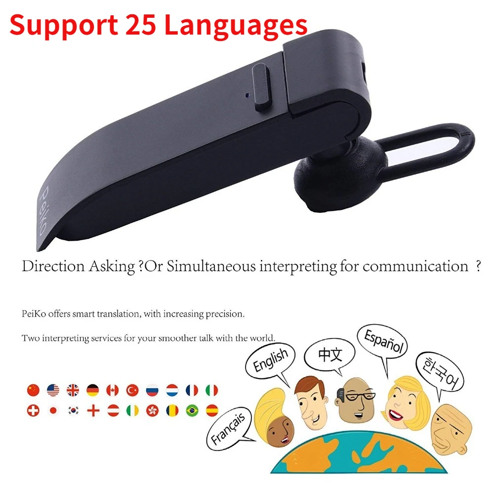 

2022 Portable Smart Voice Translator Bluetooth Instant Voice Translator Real-time Travel Business Traductor Support 25 Languages