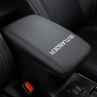 leather car console armrest box cover holster central hand box cushion cover for mitsubishi outlander 2013 2018 accessories