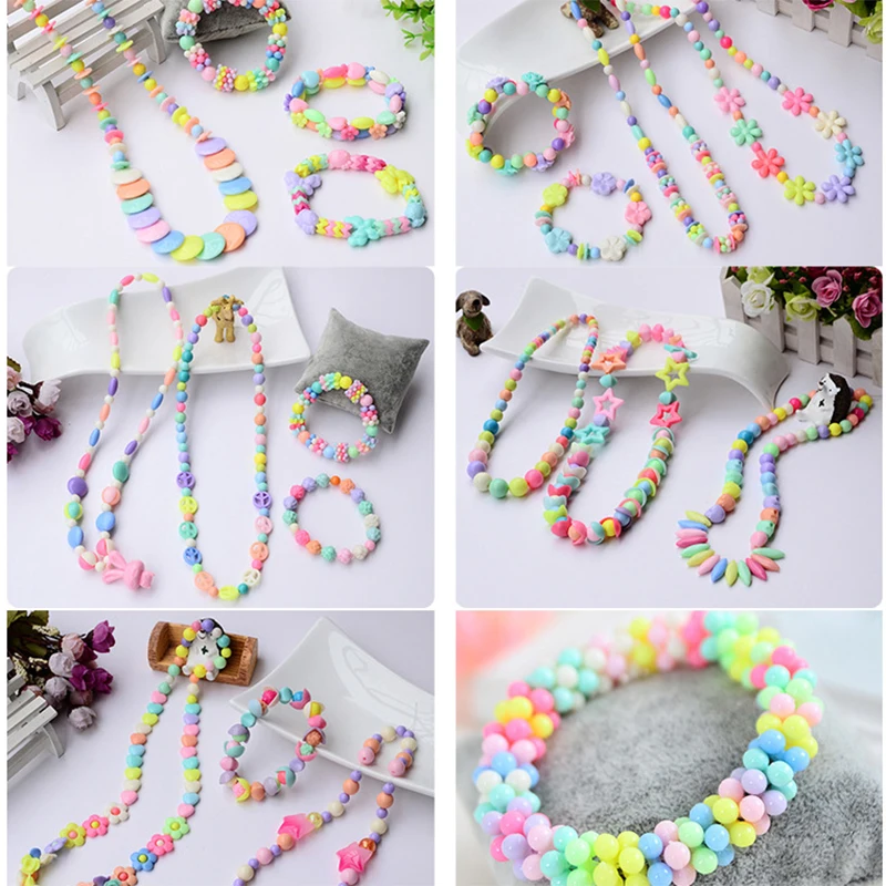 

DIY Handmade Beaded Toys Girls Necklace Woven Toys Girls Jewelry Making Toys Children Creative Educational Toys for Kids Gifts