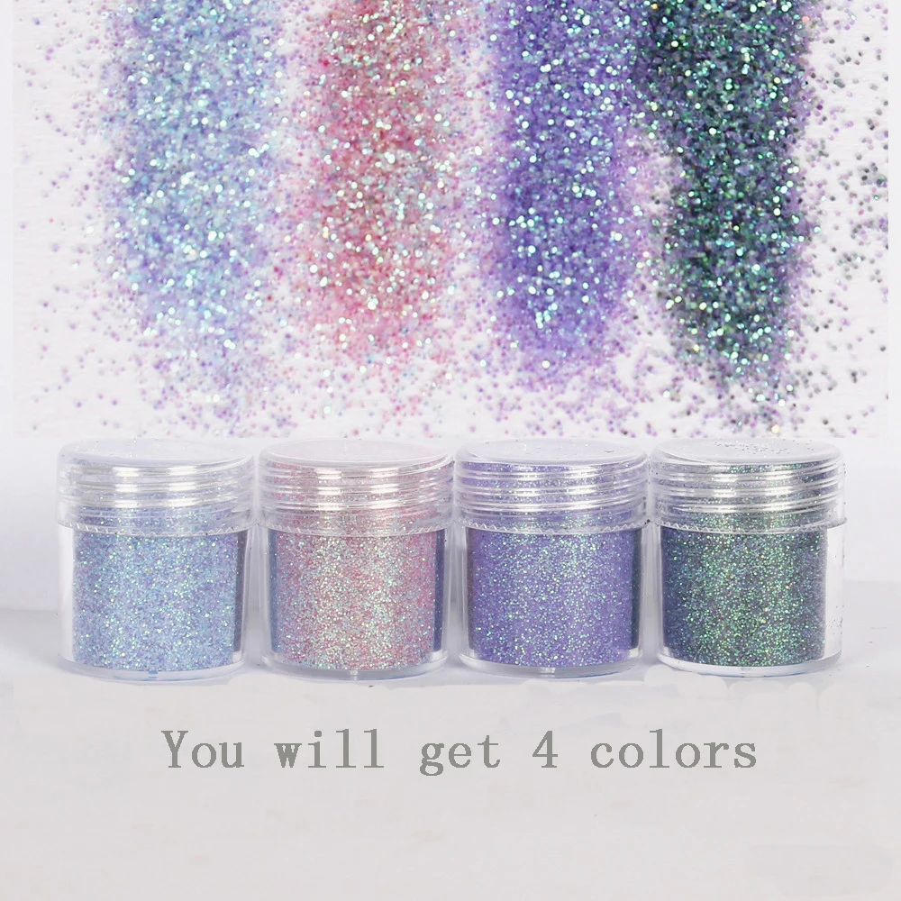 

4Pot/Set Flake Chunky Glitter Powder Colorful Nail Eyeshadow Tattoo Body Face make-up Mixed Paillette Face Body Hair Nail Art