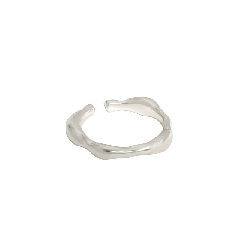 

925 Sterling Silver Irregular Open Rings For Women ISN Popular Style Female Fine Jewelry